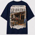 Camiseta CHAROLITICO de REVIVAL, detalle del estampado